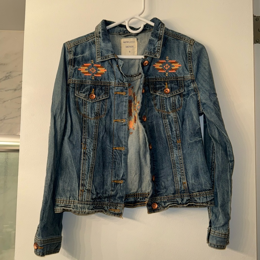 embroidered Jean jacket